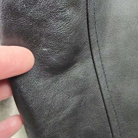 Valerie Stevens Women’s Black Genuine Lamb Leather Jacket Medium Button Front - Picture 7 of 13